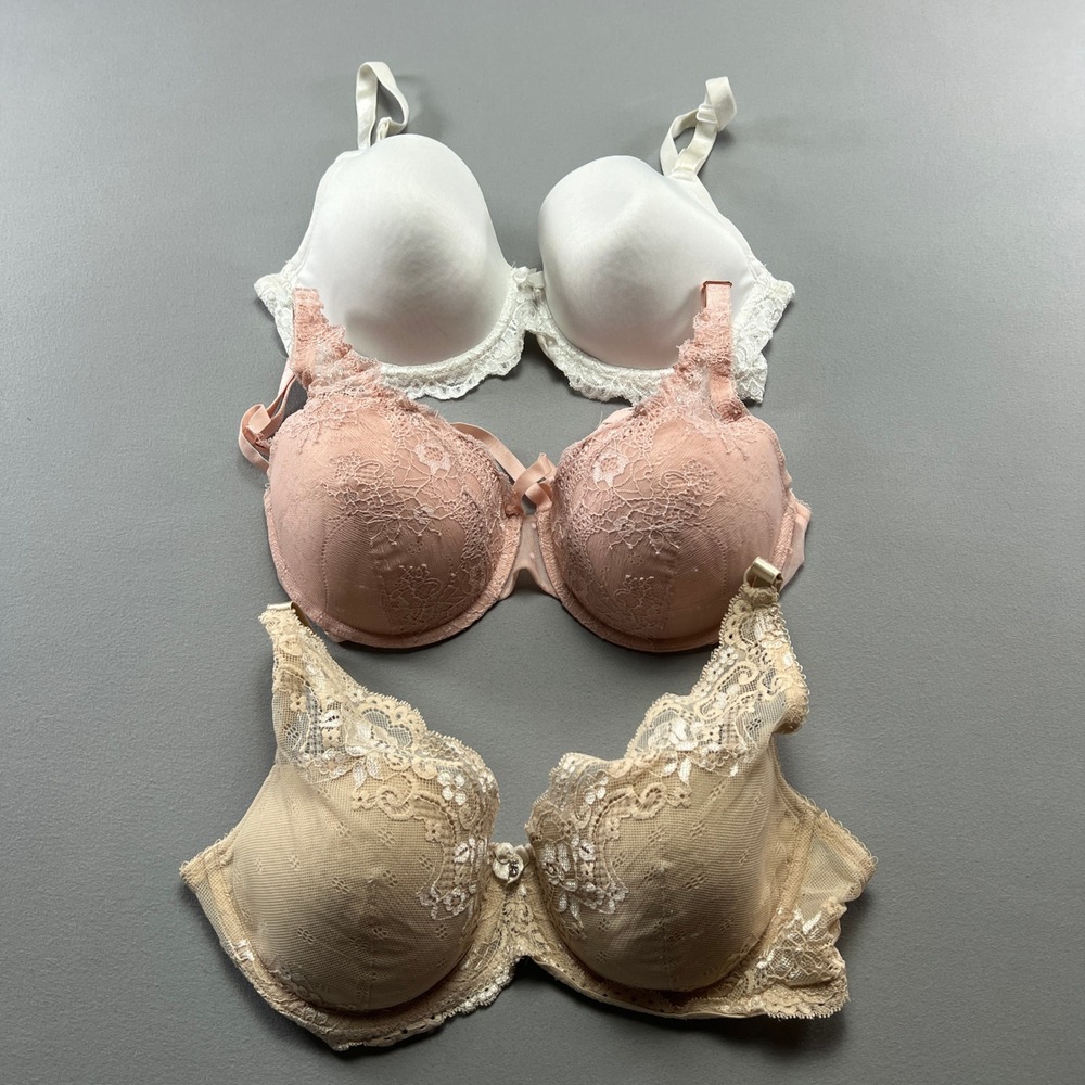 Set Of 3 Smart And Sexy Signature Lace Lightly Lined T Shirt Bra Womens 34DD
